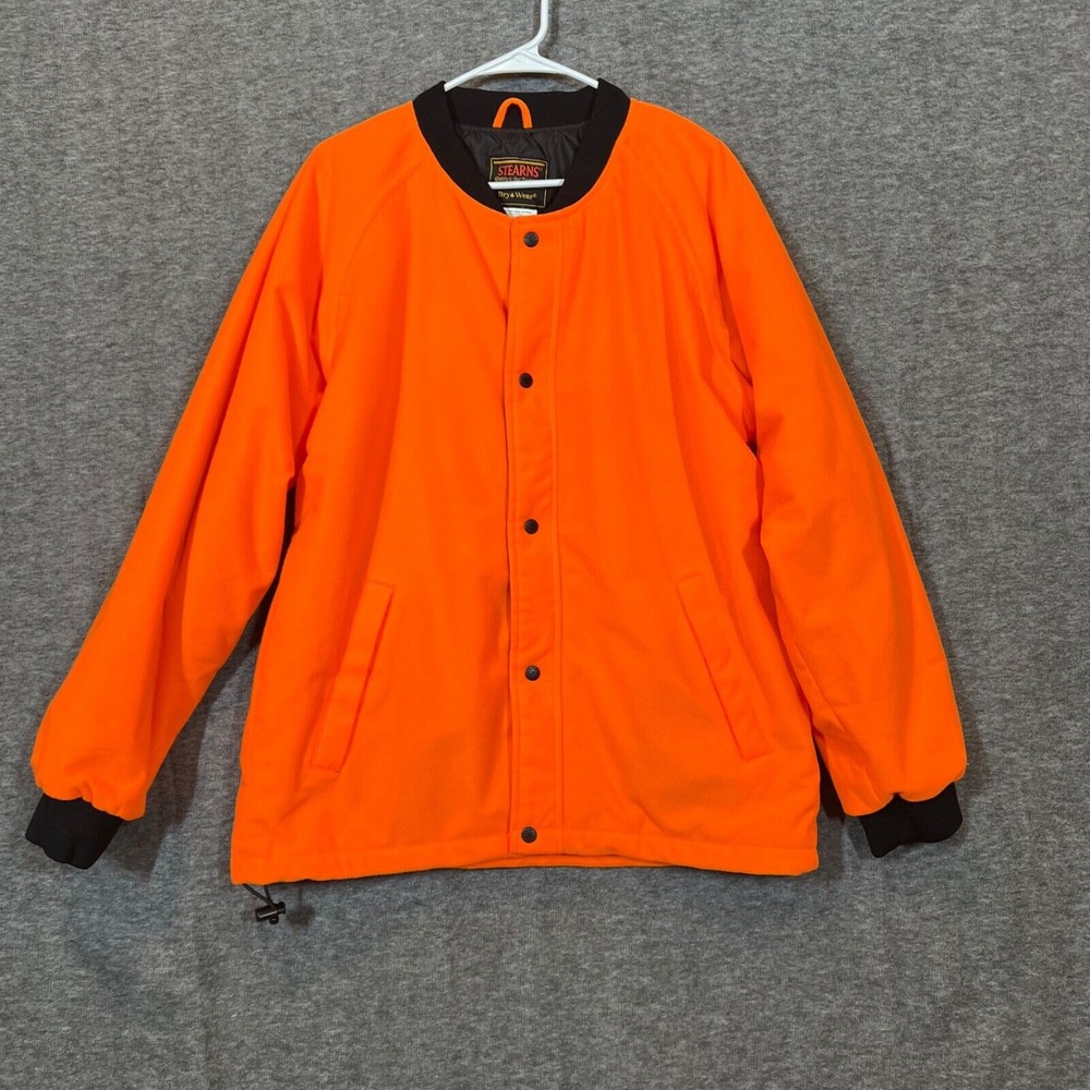 Stearns Men's Jacket Blaze Orange H780 Dry-wear Snap-Front Hunting Size Medium‎